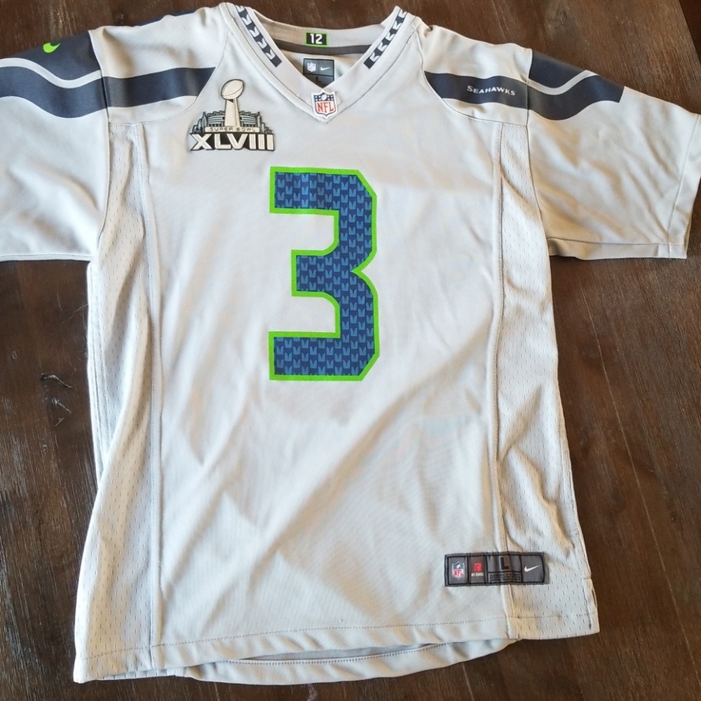 Seahawks Super bowl Wilson Jersey Youth Large